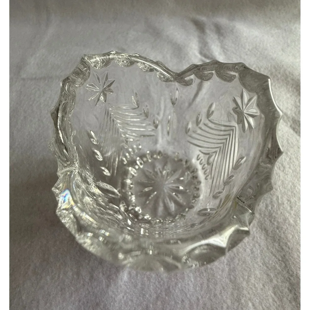 Mikasa Christmas Trees Germany‎ Crystal Glass Bowl SN106 Holiday Decor